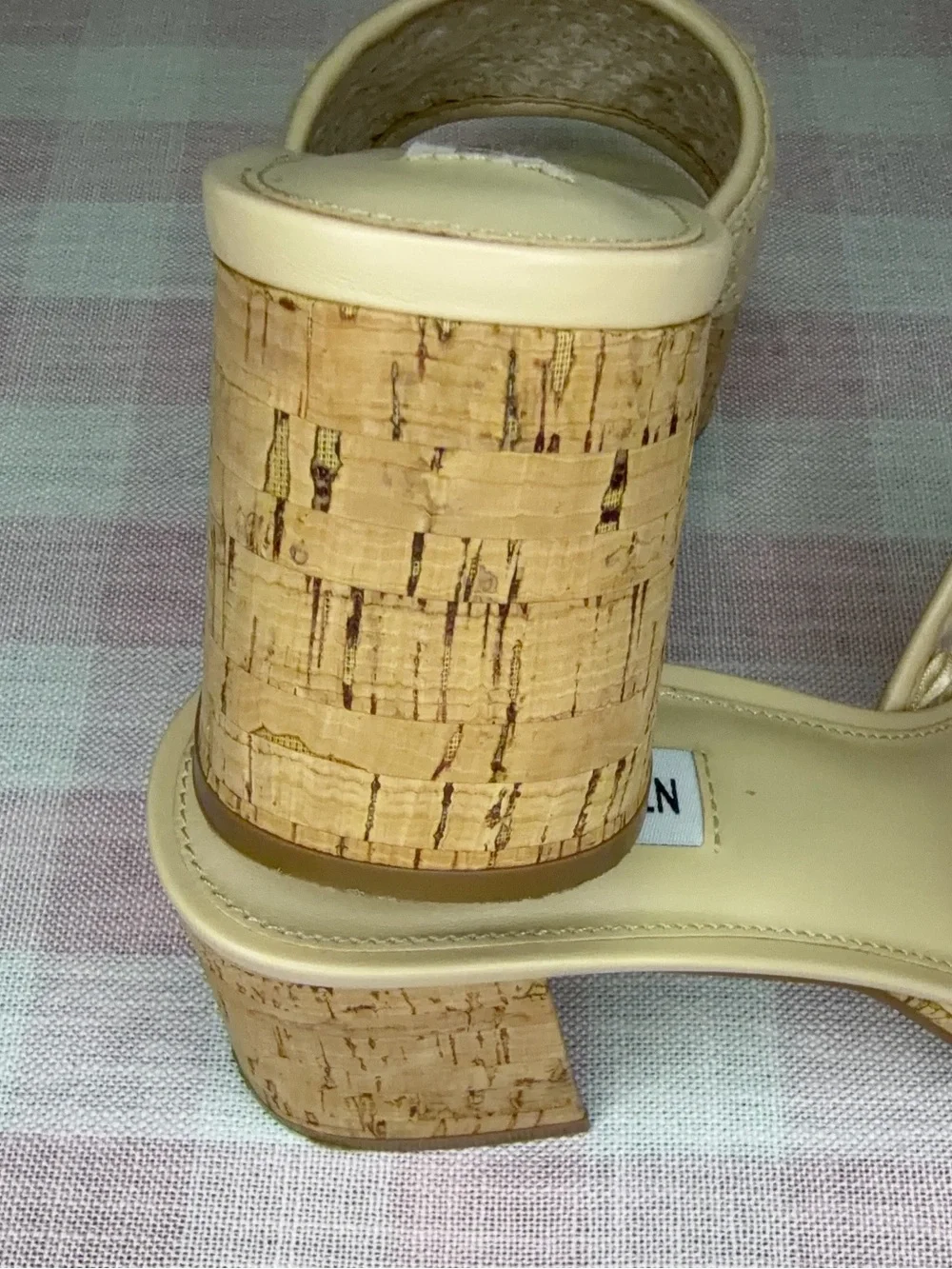 Steve Madden Corah Latticed Cork Platform Slide Sandals Natural Size 8.5